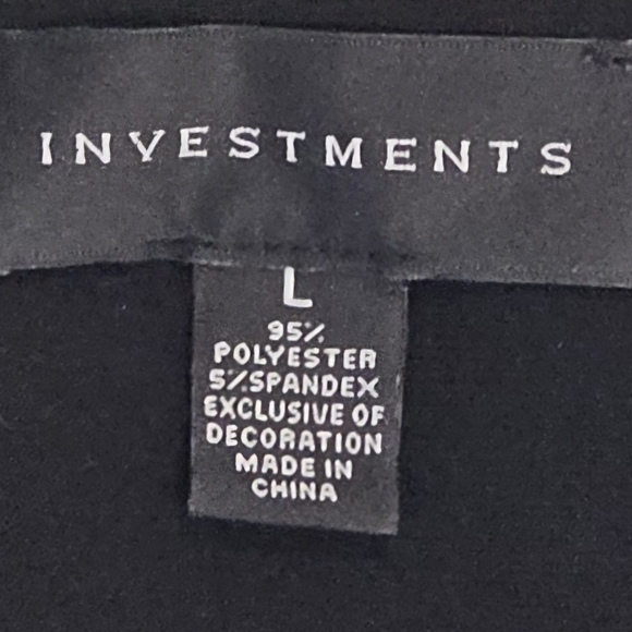 Investments Black Long Sleeve Silver Bar Detail Blouse Dillard's Size L - Picture 6 of 7